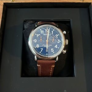 Shinola Watch, Brown, Blue Face